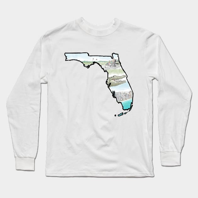 Florida Long Sleeve T-Shirt by TwoBroads